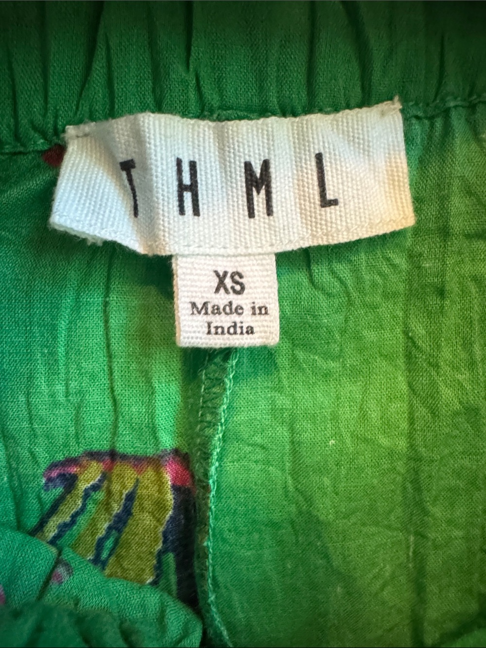THML Green Floral Ruffle Sleeve cotton Tunic Top, XS - Picture 2 of 7